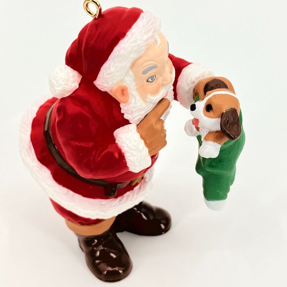 VTG '98 Membership Hallmark Keepsake Ornament "New Christmas Friend" Santa & Dog - Picture 3 of 9